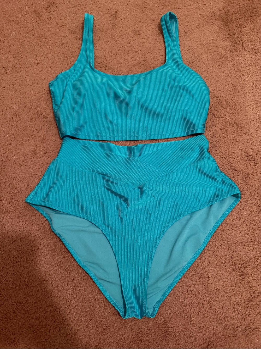 Aerie 2 piece swim suit. Scoop top and high waisted crossover bottoms